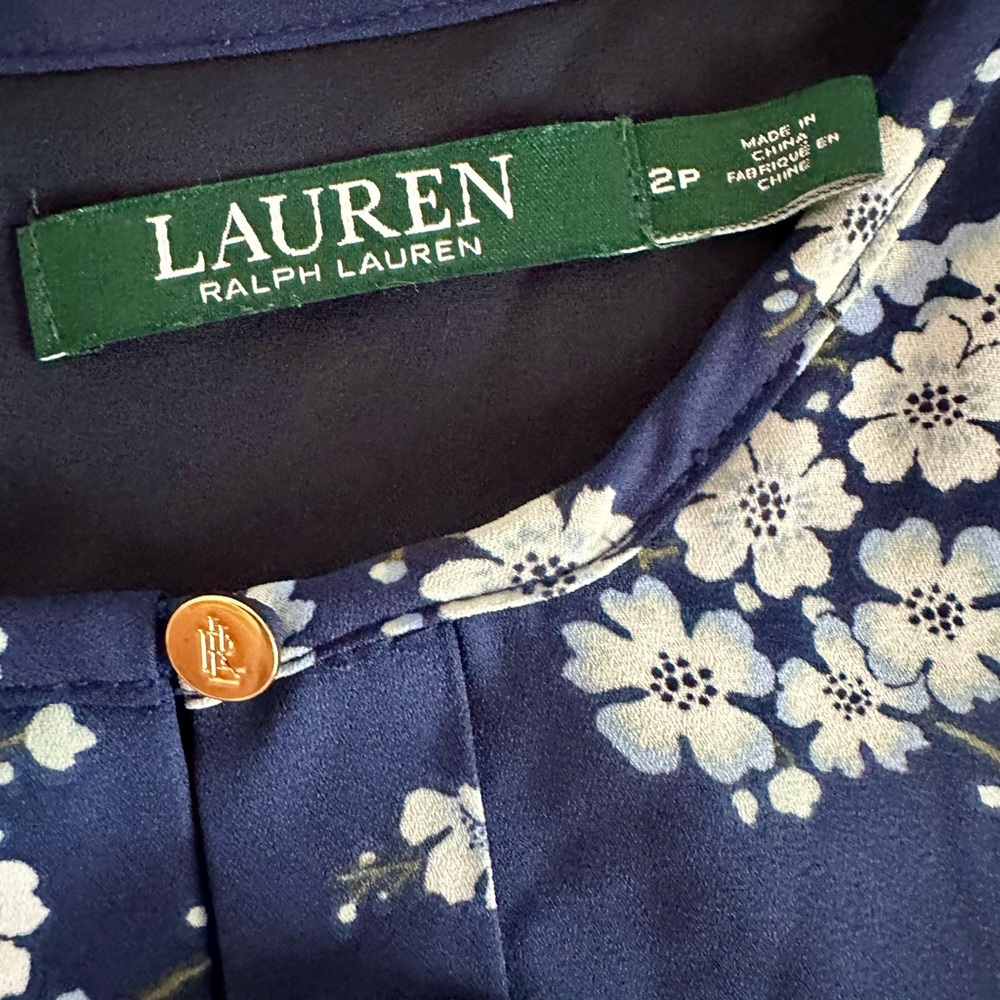 Ralph Lauren Navy Floral Long Sleeve Dress - Picture 9 of 15
